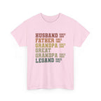 Husband Father Grandpa Great Grandpa Legand Since 1943 T-Shirt — Vintage Family Milestone Tee