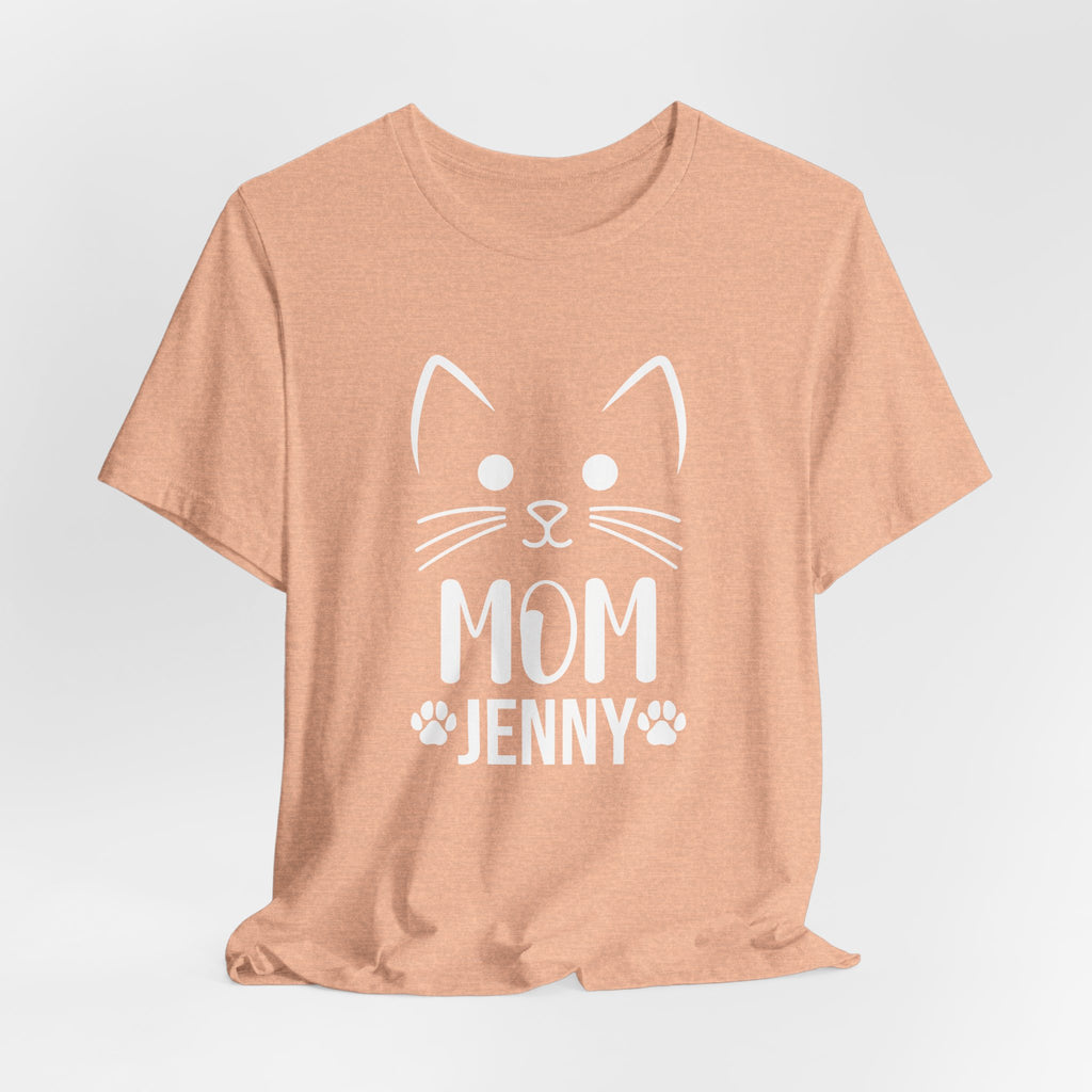 Cat Mom Personalized Tshirt – Cute Cat Face Custom Shirt