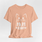 Cat Mom Personalized Tshirt – Cute Cat Face Custom Shirt