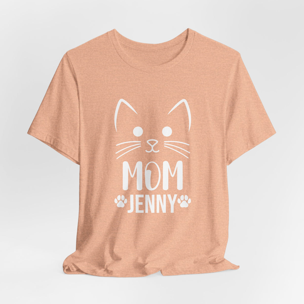 Cat Mom Personalized Tshirt – Cute Cat Face Custom Shirt