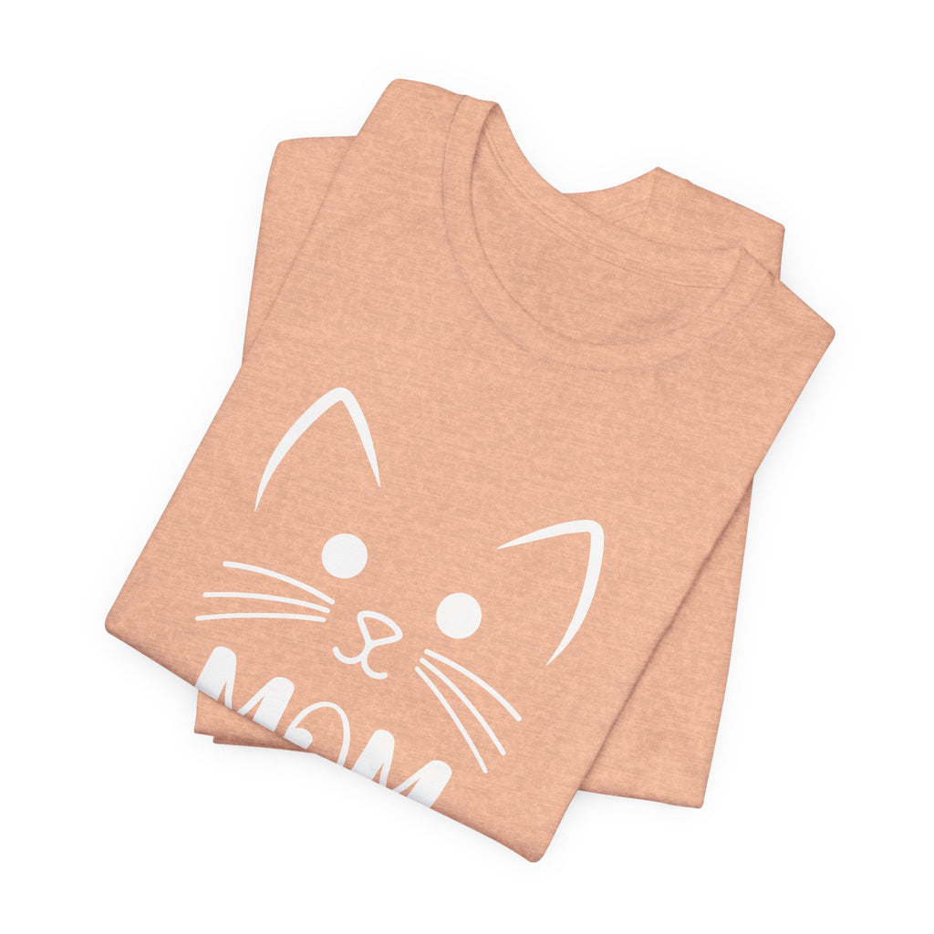 Cat Mom Personalized Tshirt – Cute Cat Face Custom Shirt