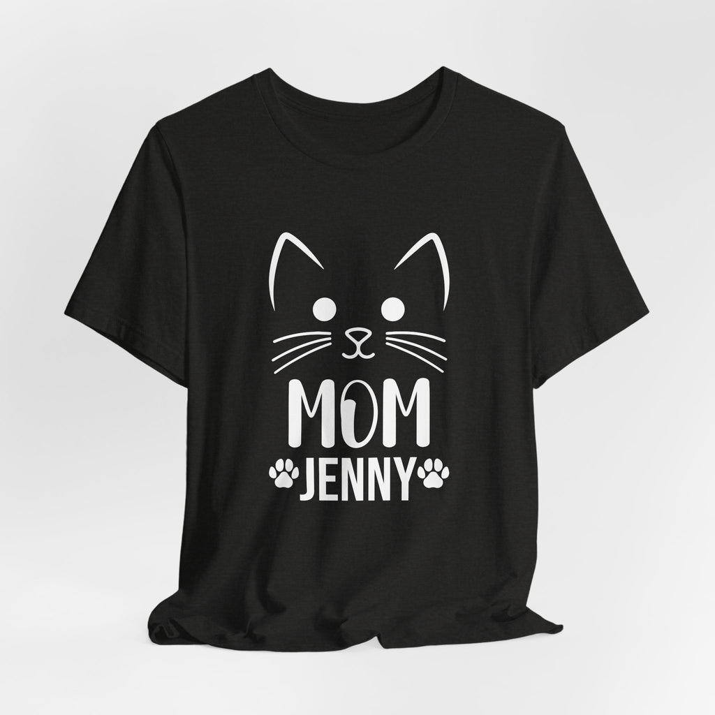 Cat Mom Personalized Tshirt – Cute Cat Face Custom Shirt