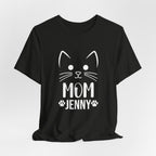 Cat Mom Personalized Tshirt – Cute Cat Face Custom Shirt