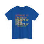 Husband Father Grandpa Great Grandpa Legand Since 1943 T-Shirt — Vintage Family Milestone Tee