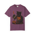 Black Cat Pumpkin Tea T-Shirt — Halloween Vintage Witchy Graphic Tee