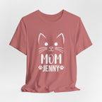 Cat Mom Personalized Tshirt – Cute Cat Face Custom Shirt