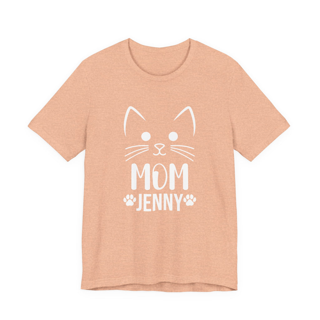 Cat Mom Personalized Tshirt – Cute Cat Face Custom Shirt