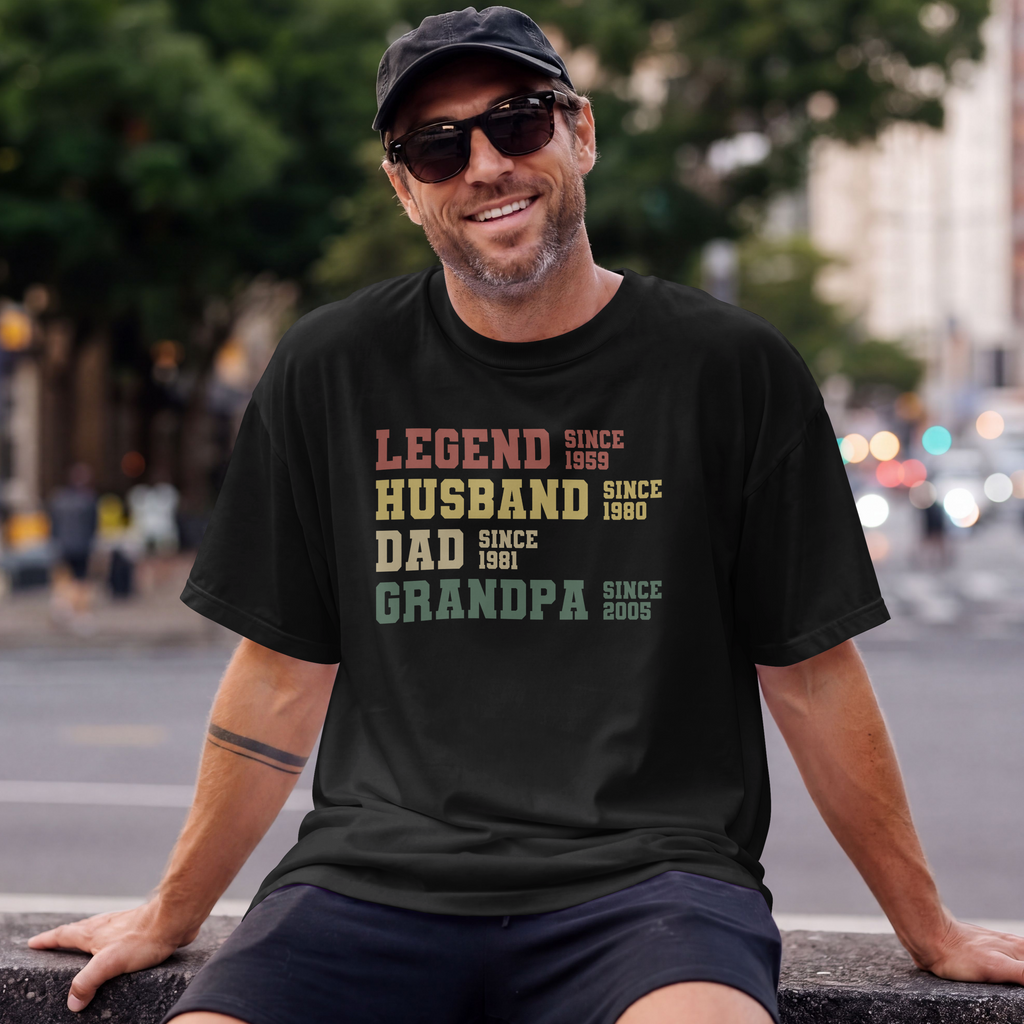 Legend Husband Dad Grandpa — Custom Years Tee