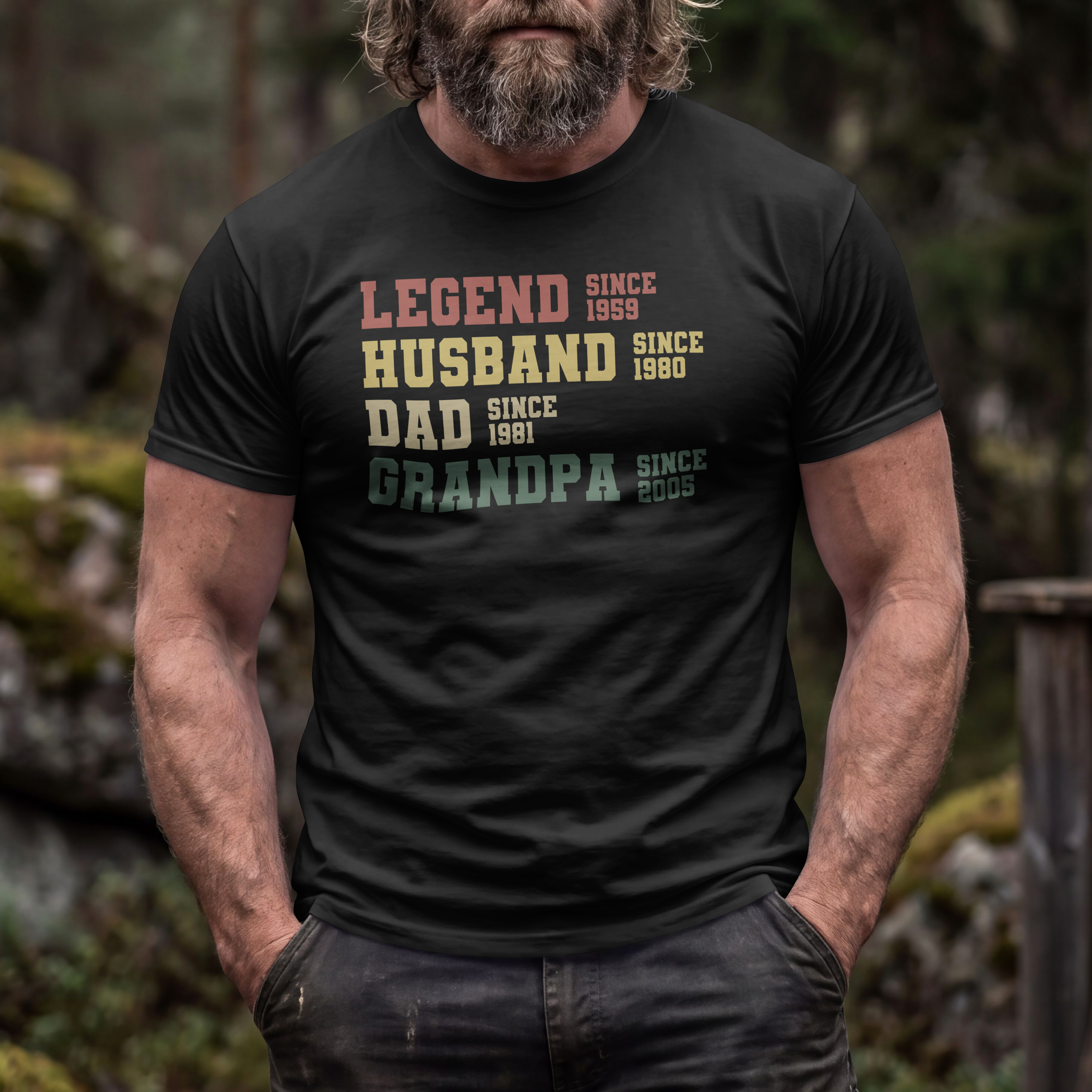 Legend Husband Dad Grandpa — Custom Years Tee