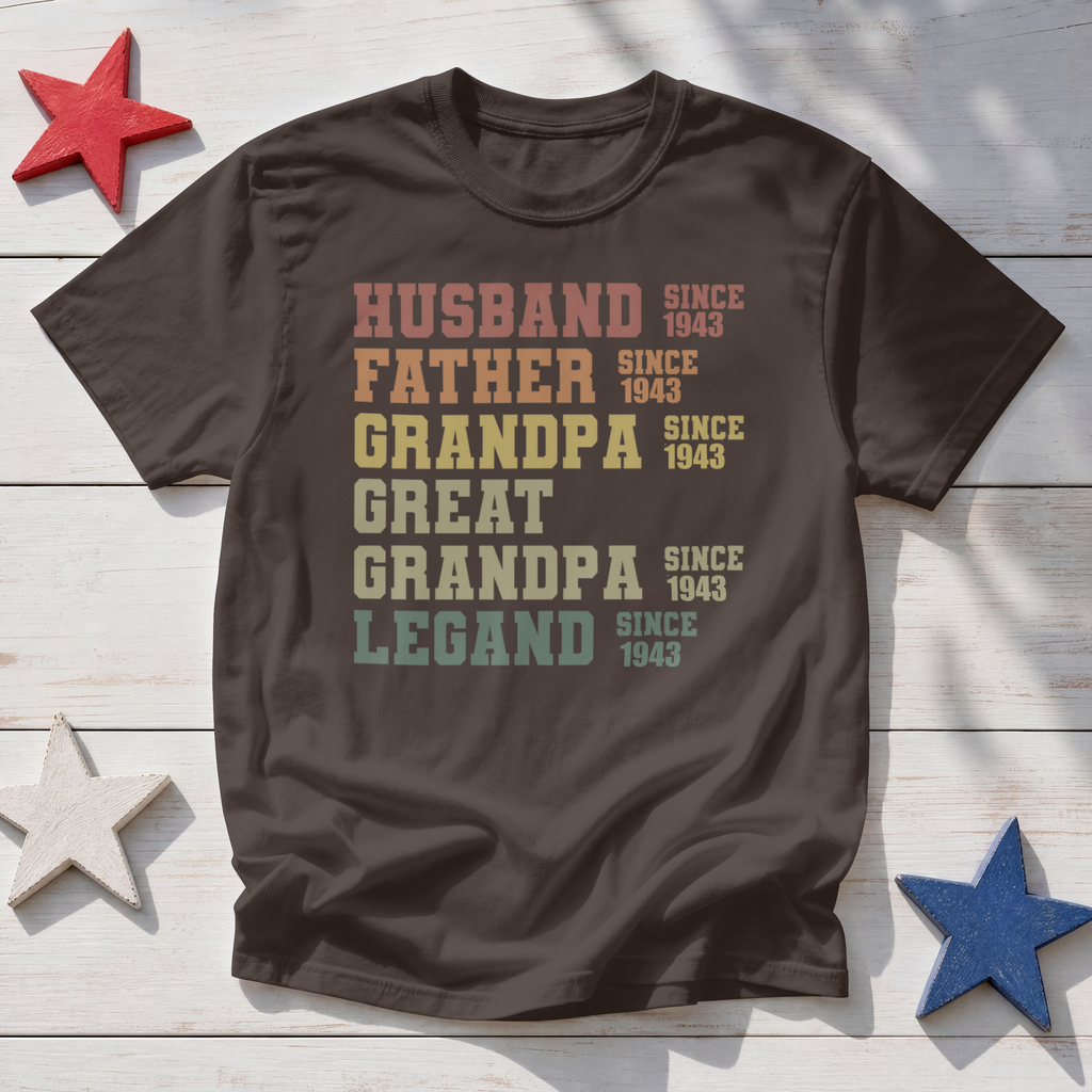 Legend Husband Dad Grandpa — Custom Years Tee