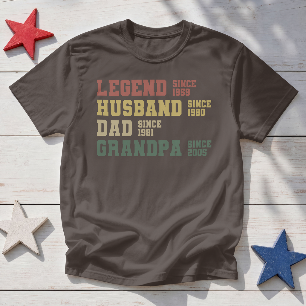 Legend Husband Dad Grandpa — Custom Years Tee