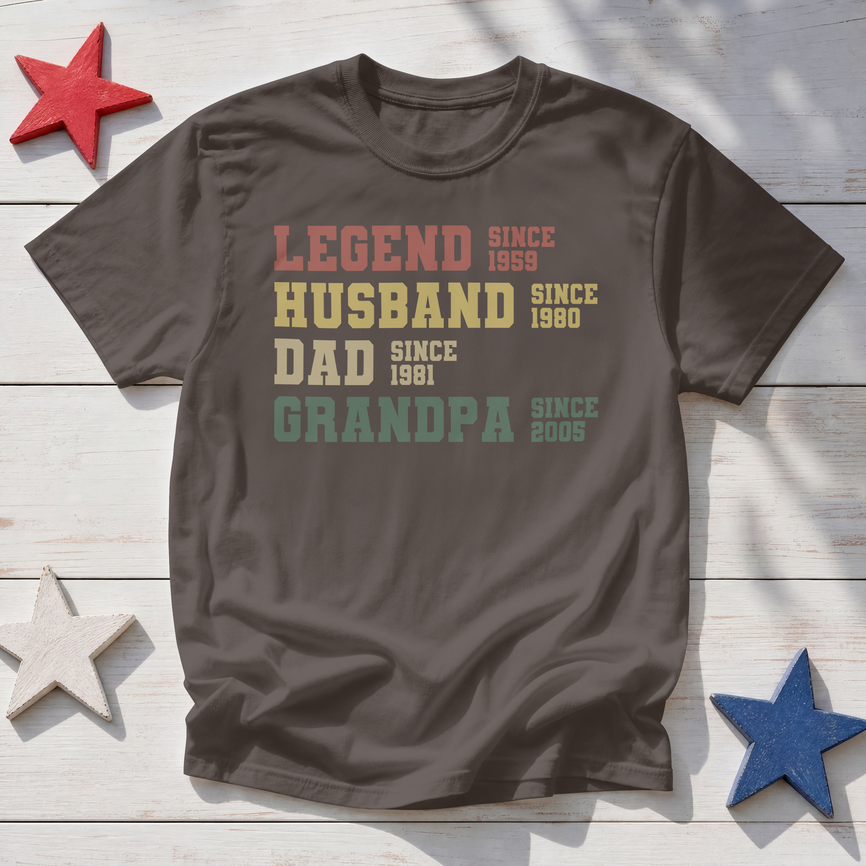Legend Husband Dad Grandpa — Custom Years Tee