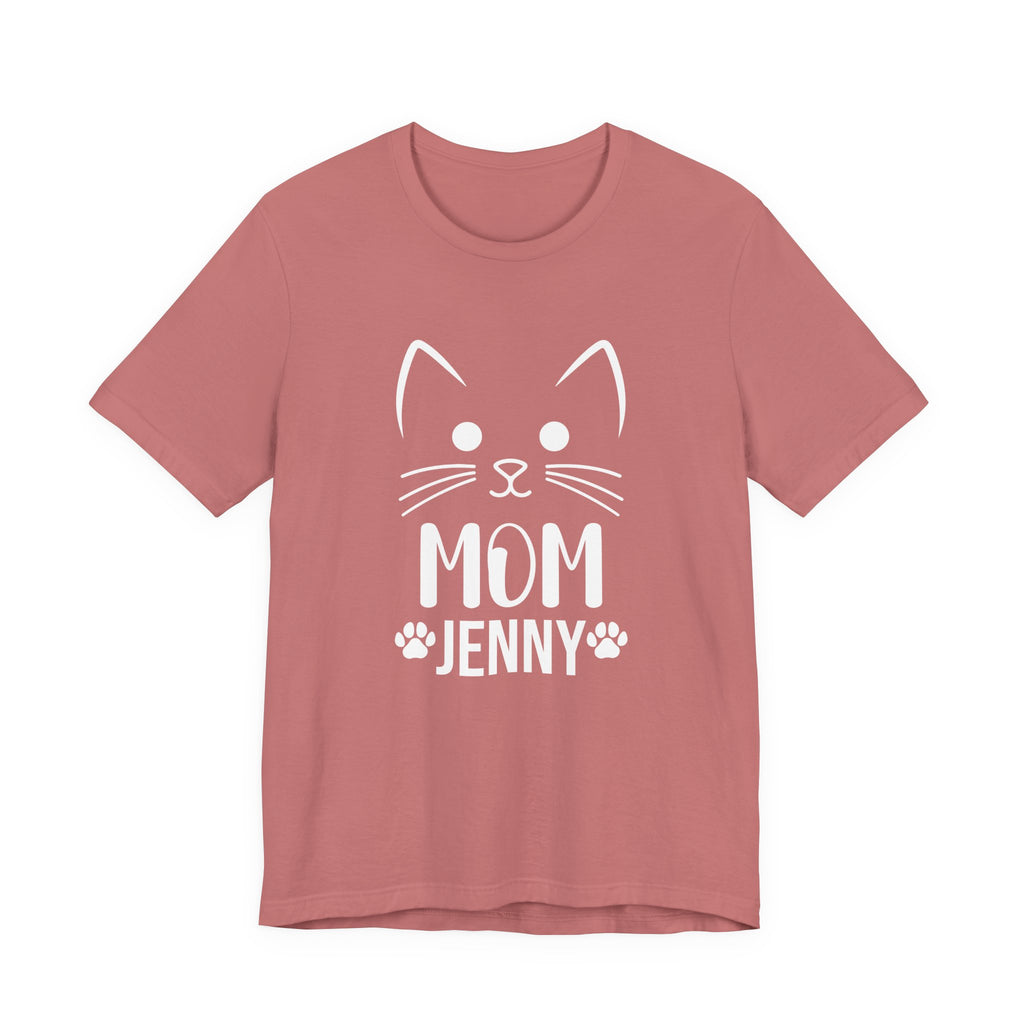 Cat Mom Personalized Tshirt – Cute Cat Face Custom Shirt