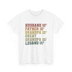 Husband Father Grandpa Great Grandpa Legand Since 1943 T-Shirt — Vintage Family Milestone Tee