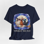 Tonight We Fly! Witchy Chicken T-shirt - Halloween Moon Witchcraft Shirt