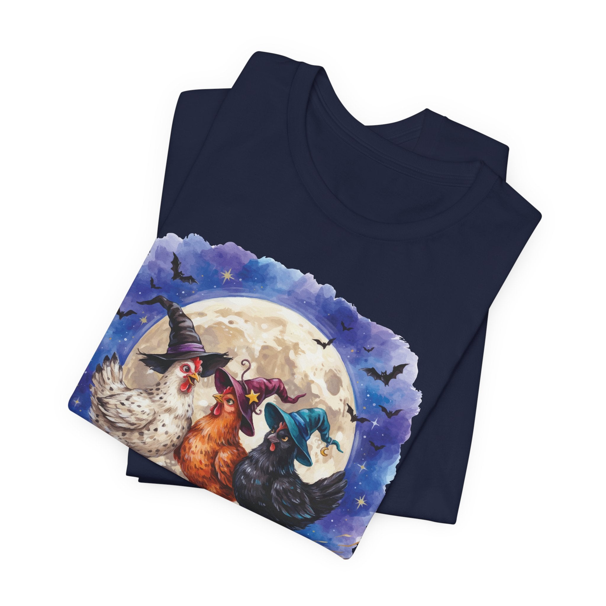 Tonight We Fly! Witchy Chicken T-shirt - Halloween Moon Witchcraft Shirt