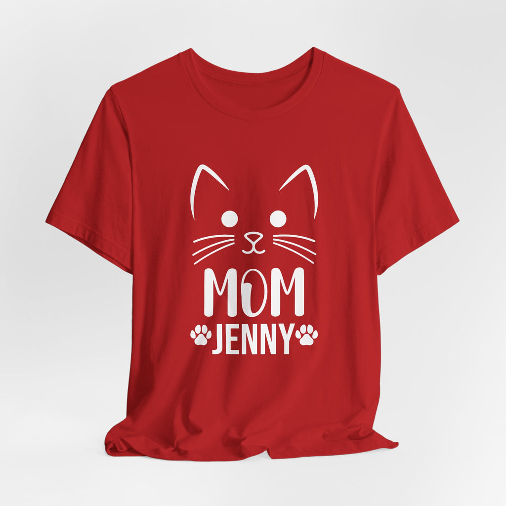 Cat Mom Personalized Tshirt – Cute Cat Face Custom Shirt
