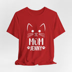 Cat Mom Personalized Tshirt – Cute Cat Face Custom Shirt