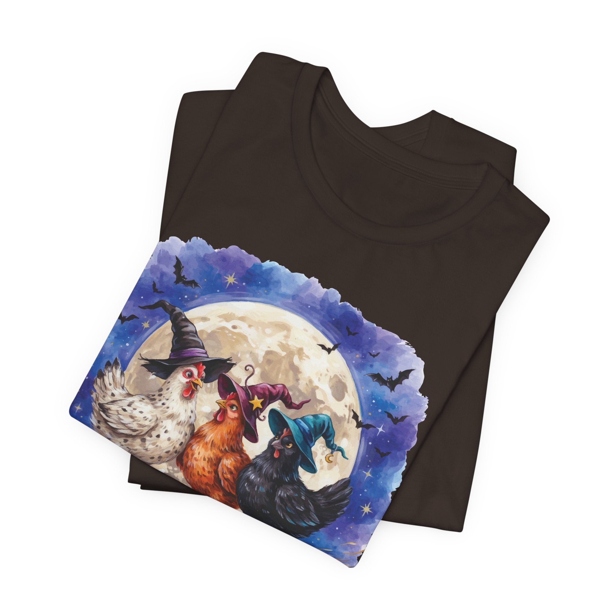 Tonight We Fly! Witchy Chicken T-shirt - Halloween Moon Witchcraft Shirt