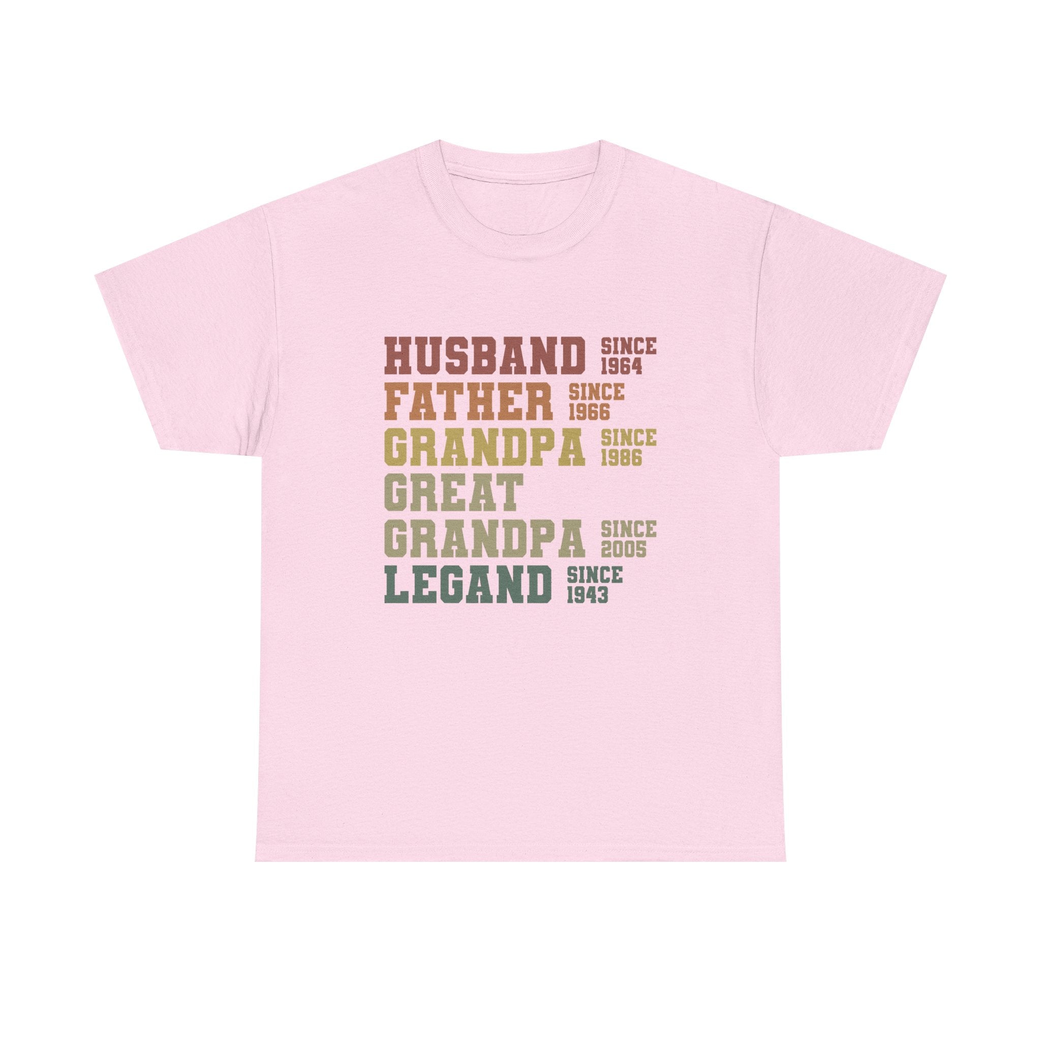 Husband Father Grandpa Great Grandpa Legand Since 1943 T-Shirt — Vintage Family Milestone Tee