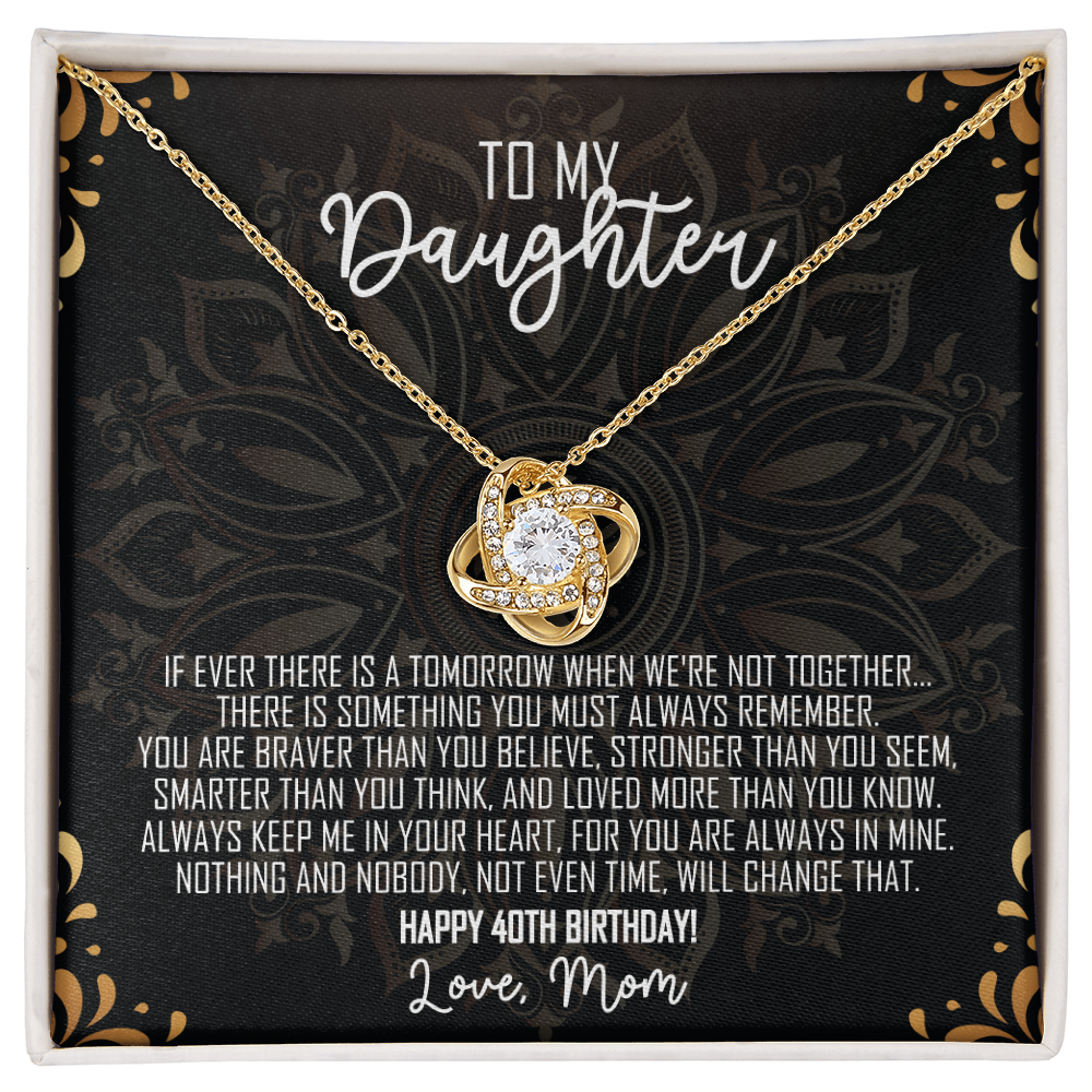 To My Daughter — 40th Birthday Necklace with Message Card from Mom