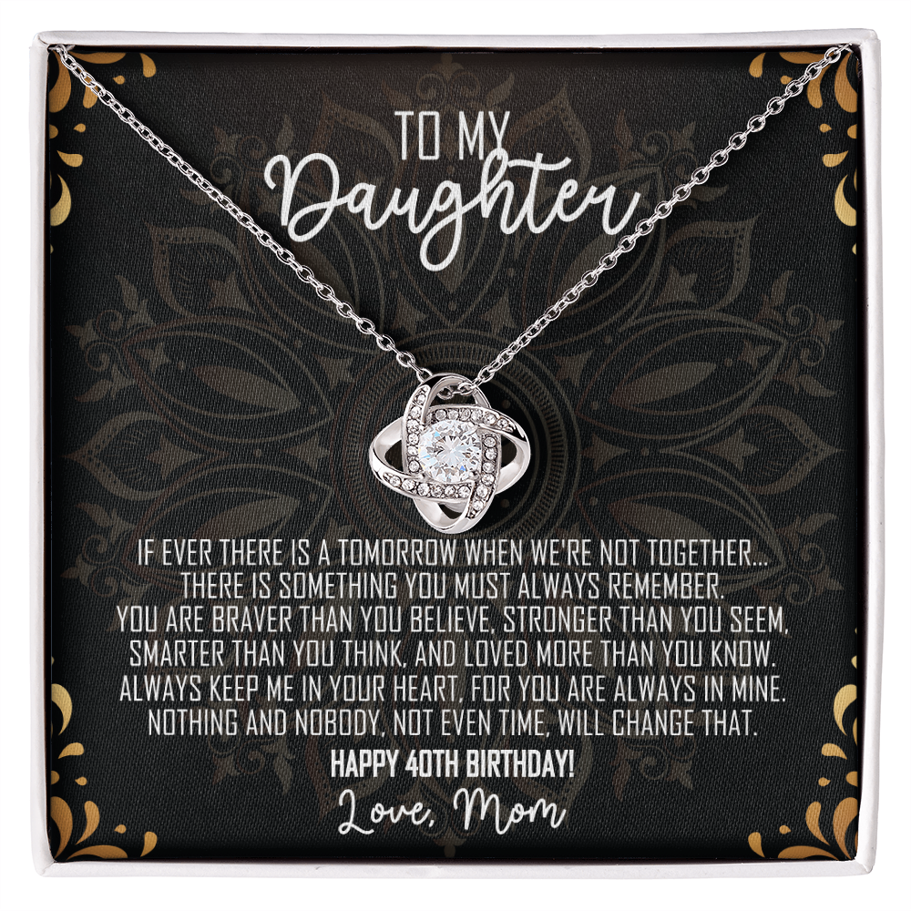 To My Daughter — 40th Birthday Necklace with Message Card from Mom