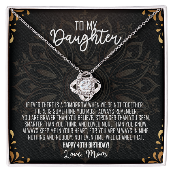 To My Daughter — 40th Birthday Necklace with Message Card from Mom