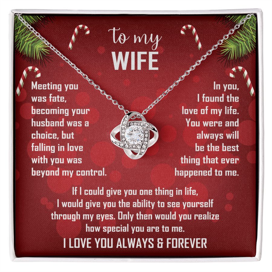 To My Wife Christmas Necklace — "Falling In Love With You Was Beyond My Control"