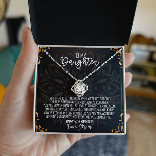 To My Daughter — 40th Birthday Necklace with Message Card from Mom
