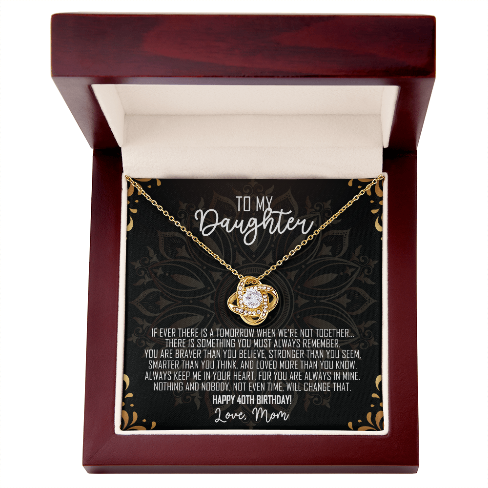 To My Daughter — 40th Birthday Necklace with Message Card from Mom