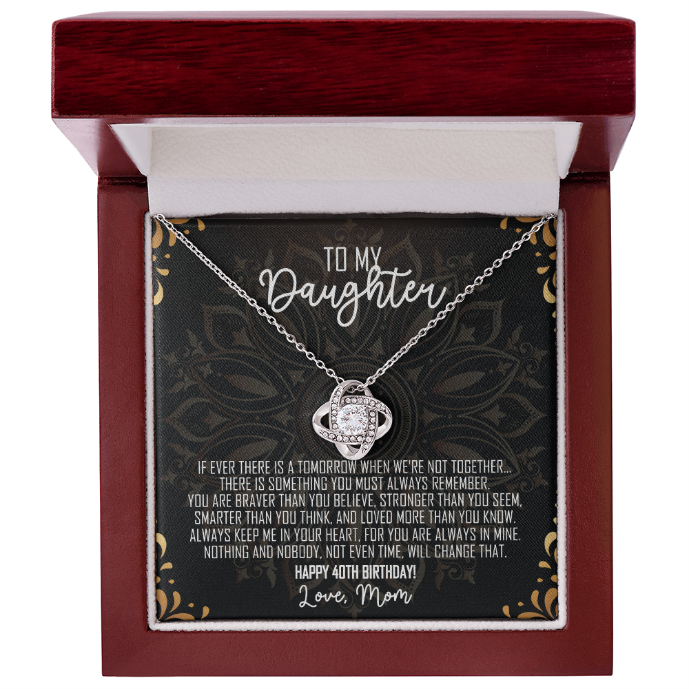 To My Daughter — 40th Birthday Necklace with Message Card from Mom