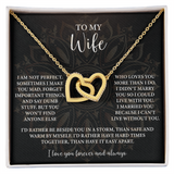 To My Wife Necklace — "I Can't Live Without You" Love Knot with Message Card