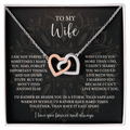 To My Wife Necklace — "I Can't Live Without You" Love Knot with Message Card