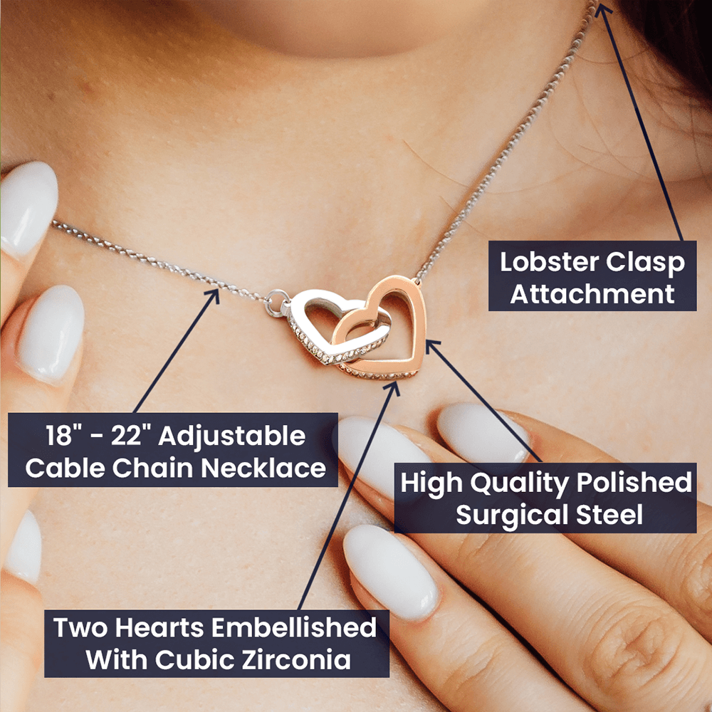 To My Wife Necklace — "I Can't Live Without You" Love Knot with Message Card