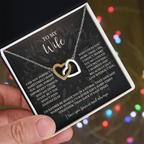 To My Wife Necklace — "I Can't Live Without You" Love Knot with Message Card