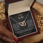 To My Wife Necklace — "I Can't Live Without You" Love Knot with Message Card