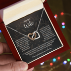 To My Wife Necklace — "I Can't Live Without You" Love Knot with Message Card